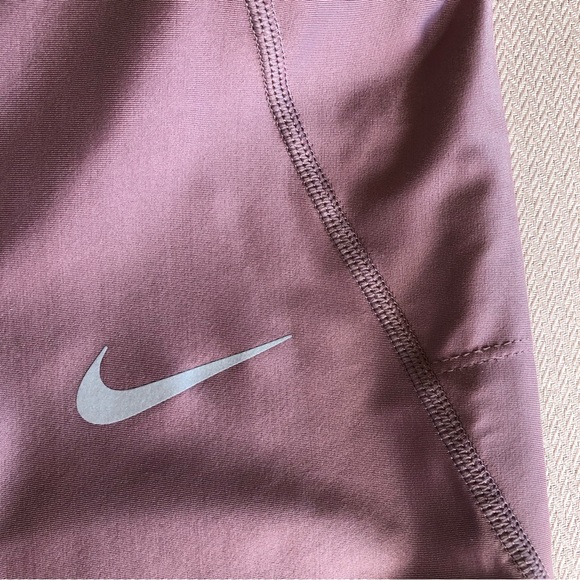 Nike Dri-Fit Workout Dusty Rose Drawstring Side Pockets Capri Leggings XS - Picture 6 of 14